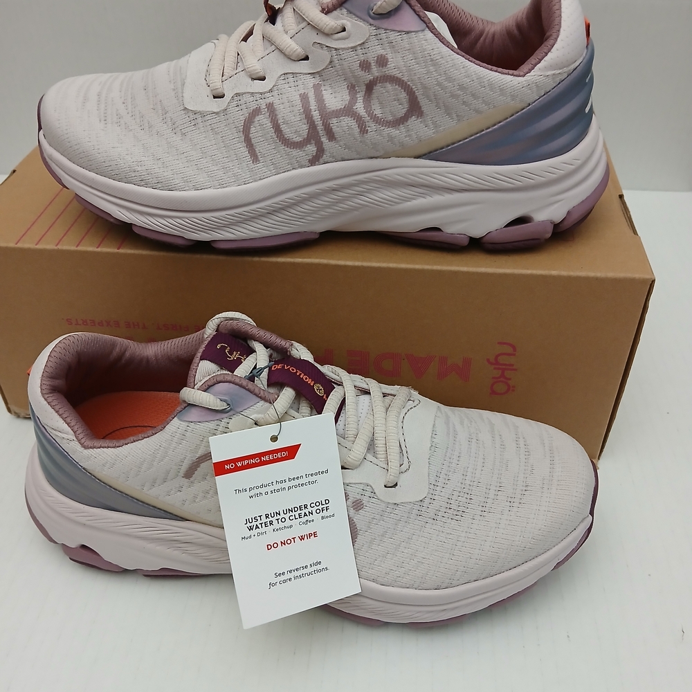 Ryka Women's Cream and Purple Running Shoes - Picture 2 of 16